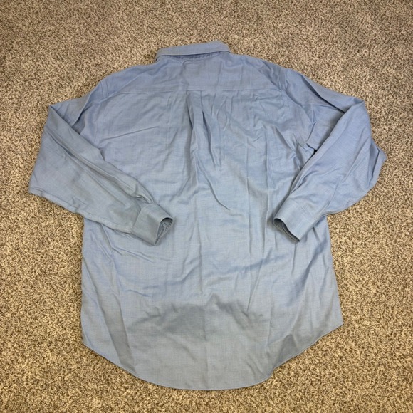Brooks Brothers Cotton Cashmere Herringbone Button Down Shirt Blue Mens Medium R - Picture 6 of 10